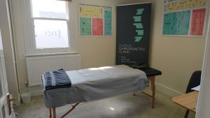 Chiropractic massage room bench